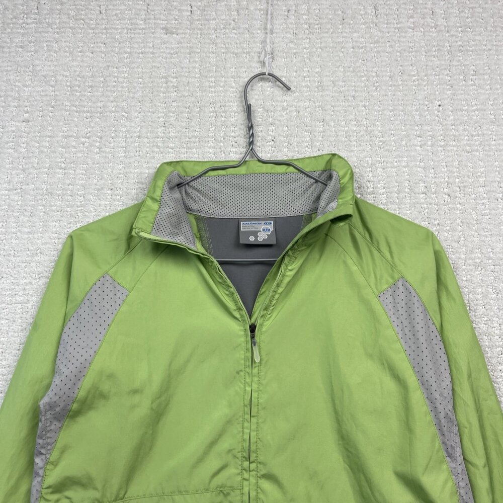 Y2K Salomon Ultralight Running Jacket Lime Green Women Sz M Hiking / Outdoor - Picture 2 of 13